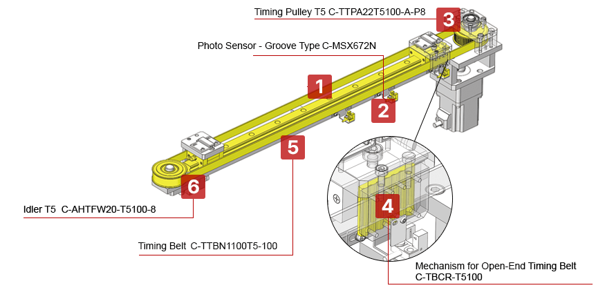 Timing Pulley Drive Transfer Mechanism